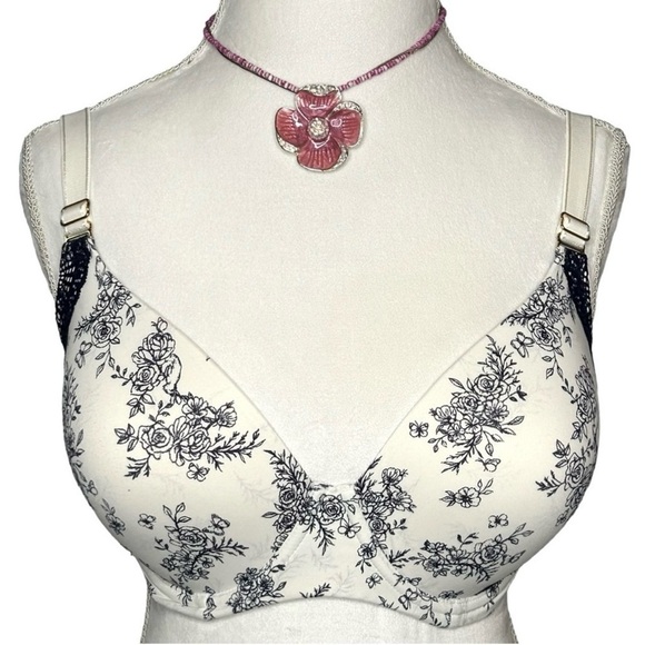 SOMA Bra Embraceable Underwire Hook n eye Flowers Full coverage Floral 38DD/38E - Picture 1 of 9
